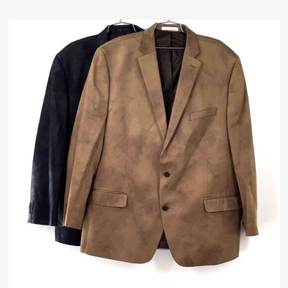 Michael Kors Men's suede Beige & Black Single-Breasted Blazer 50R & 50L (2)
